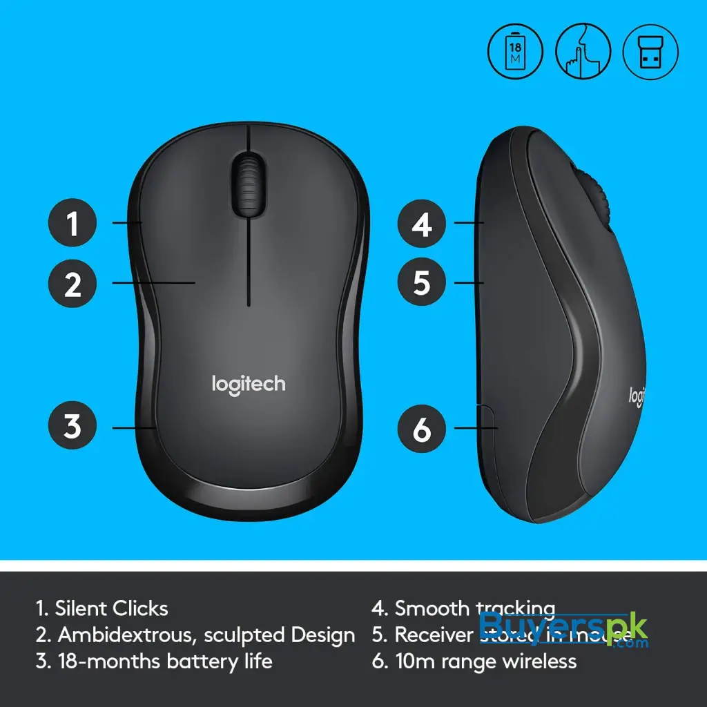 Logitech M221 Silent Wireless Mouse - Image 4