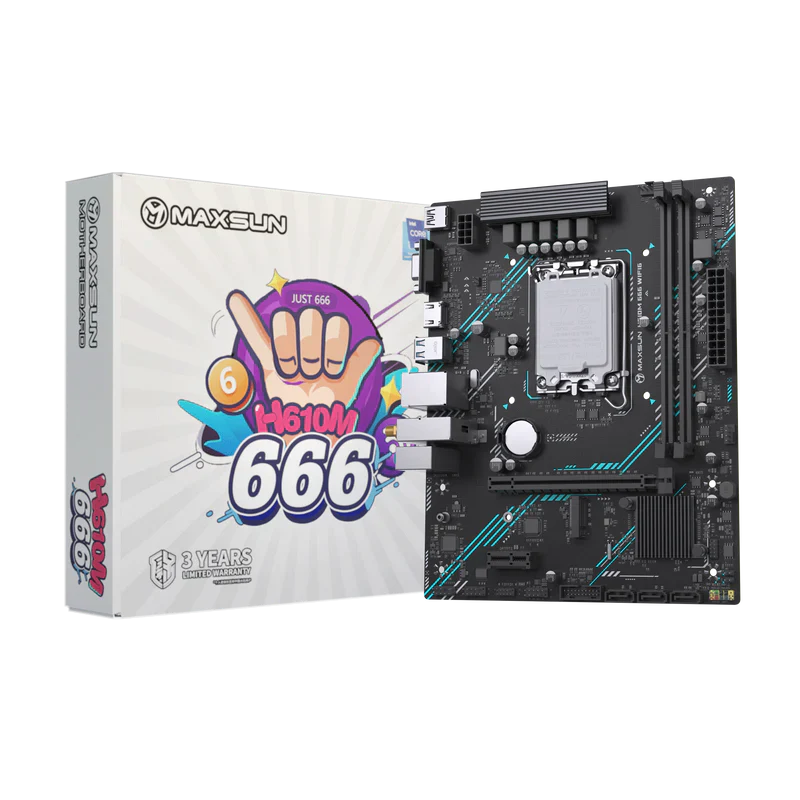 Maxsun Motherboard H610M 666 Wifi6 ARGB DDR4