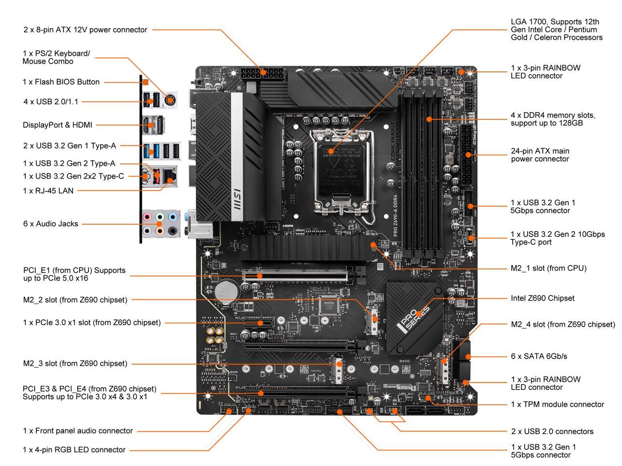 MSI Motherboard PRO Z690-A DDR4 - Image 2