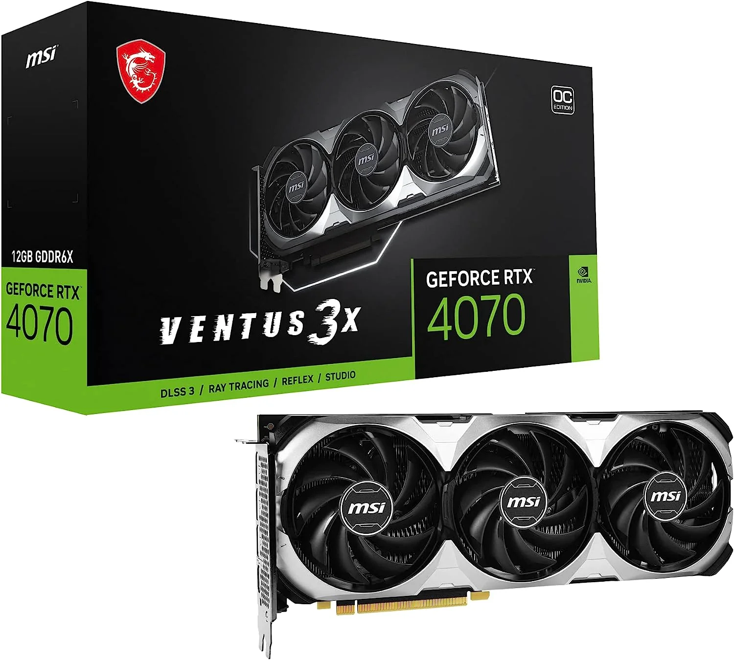 MSI Graphic Card RTX 4070 VENTUS 3X 12GB OC