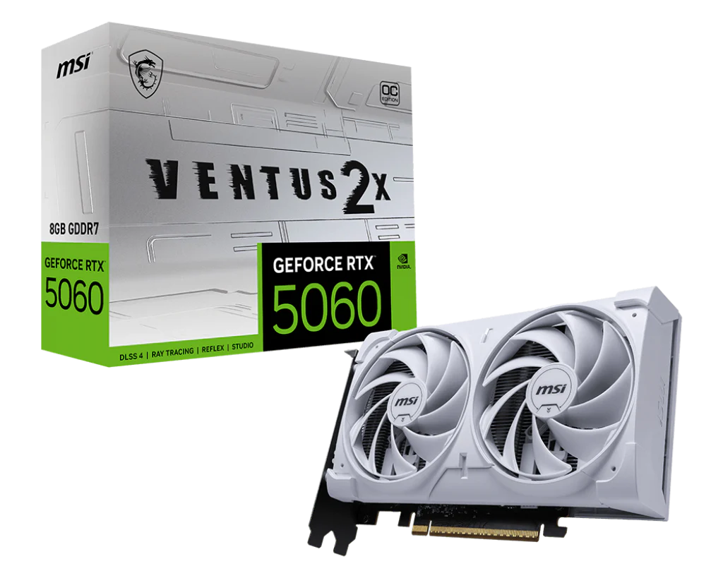 MSI Graphic Card RTX 5060 8GB Ventus 2X OC White