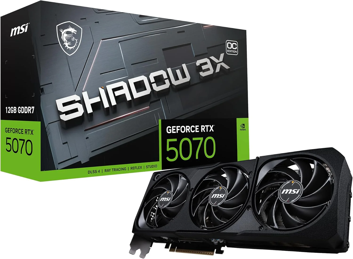 MSI Graphic Card RTX 5070 12GB Shadow 3x OC