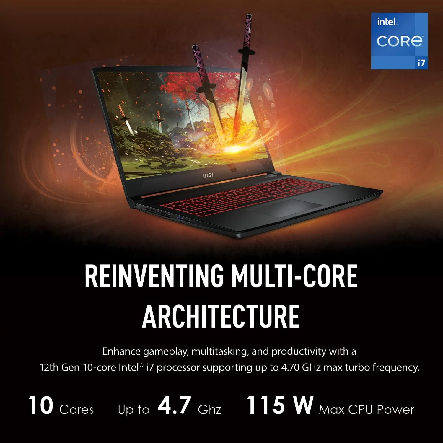 MSI Laptop Katana GF66 12UD Intel core i7-12700H RTX 3050Ti 4GB 16GB RAM 512GB NVMe 15.6" 144Hz Used - Image 6