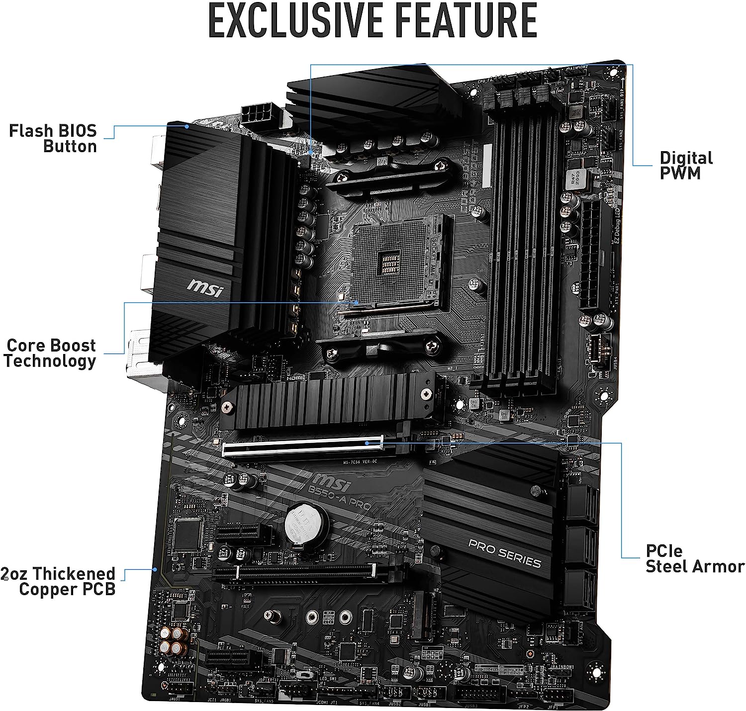 MSI Motherboard B550 A PRO - Image 3