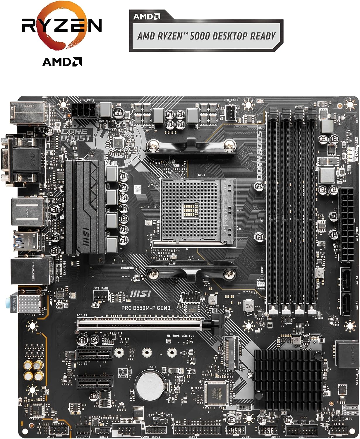 MSI Motherboard Pro B550M-P Gen 3 AMD AM4 - Image 2