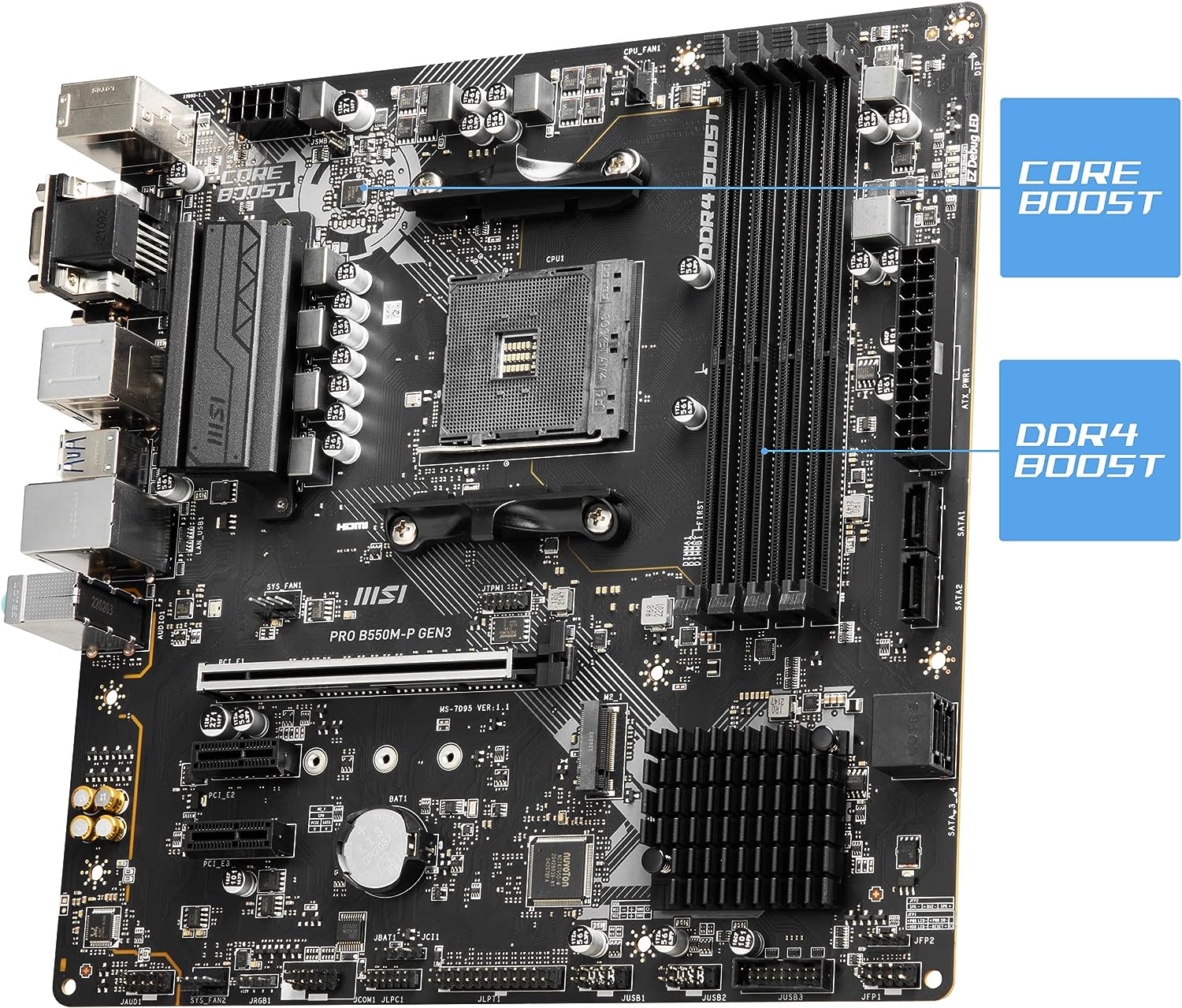 MSI Motherboard Pro B550M-P Gen 3 AMD AM4 - Image 3