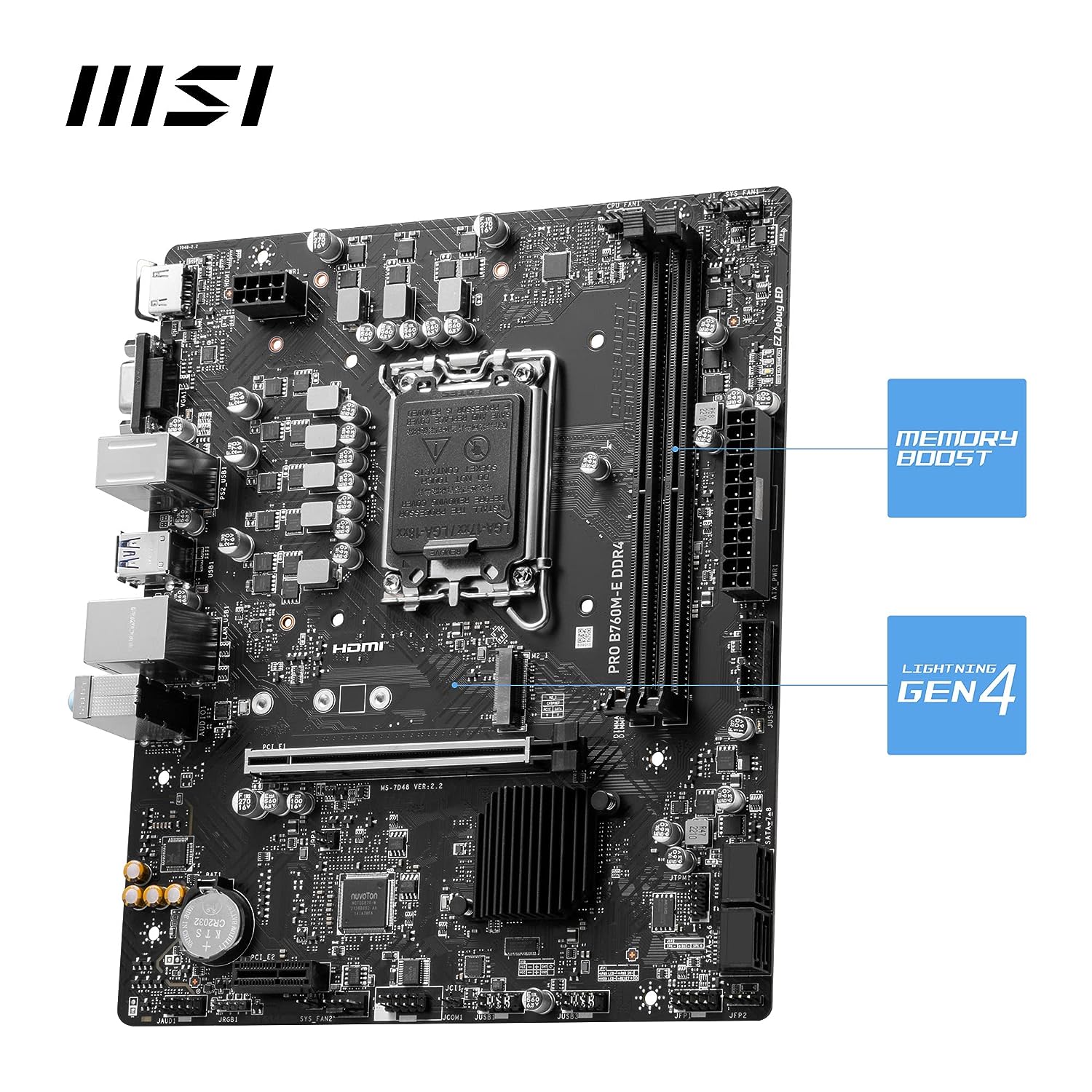 MSI Motherboard PRO B760M-E DDR4 - Image 3