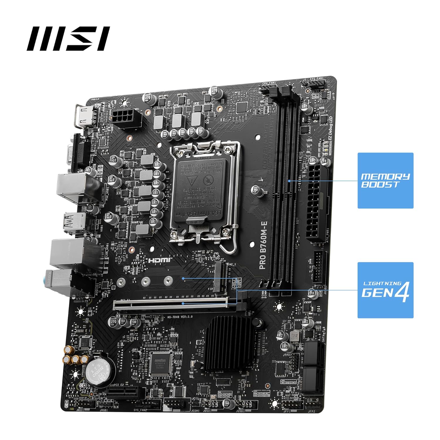 MSI Motherboard PRO B760M-E DDR5 - Image 3