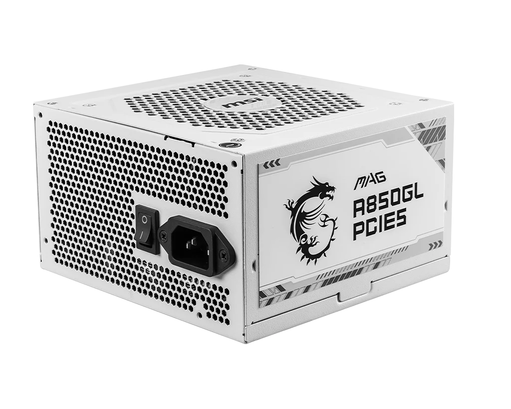 MSI Power Supply Mag A850GL PCIE 5 White 80 Plus Gold fully Modular