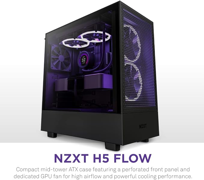 NZXT Gaming Case H5 Flow Compact ATX Mid-Tower PC - Image 2