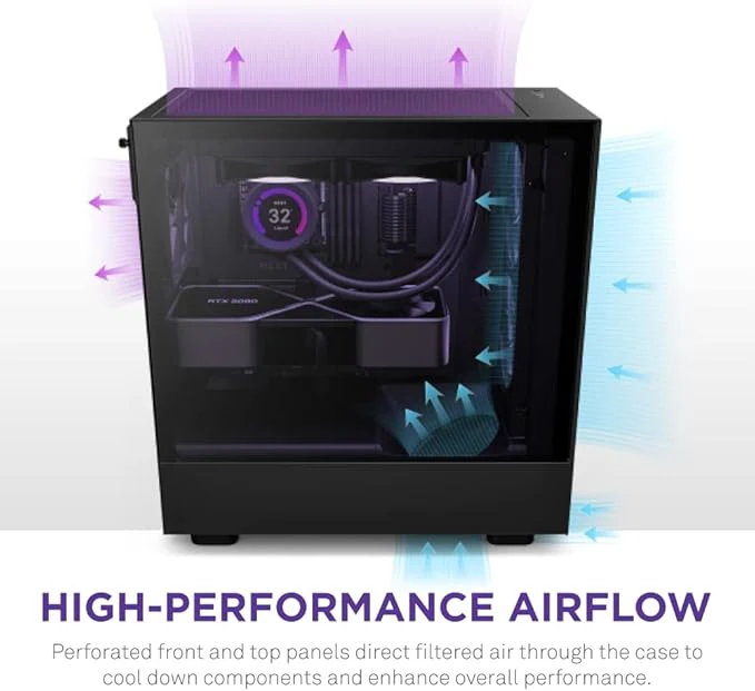 NZXT Gaming Case H5 Flow Compact ATX Mid-Tower PC - Image 4