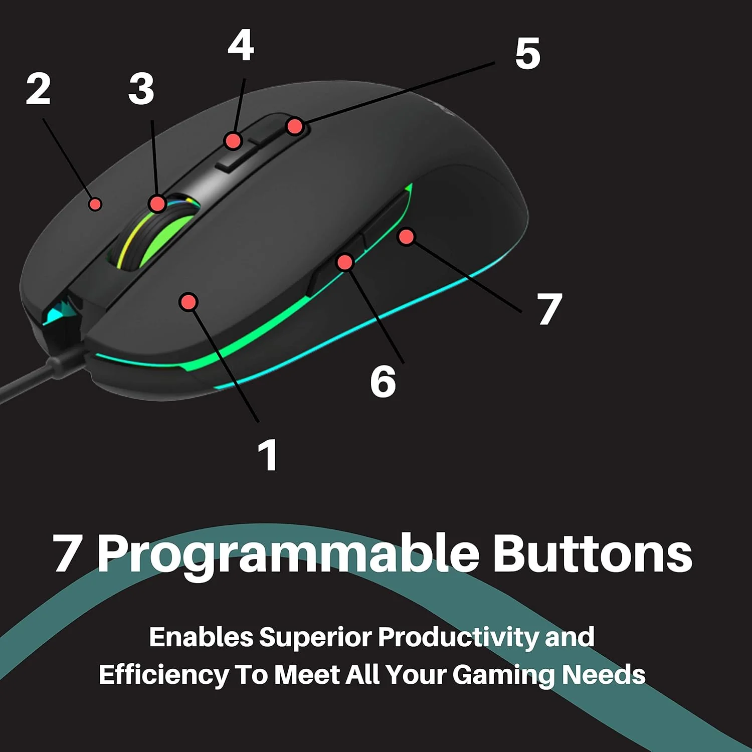Philips Mouse G414 Gaming Mouse Wired Black - Image 5