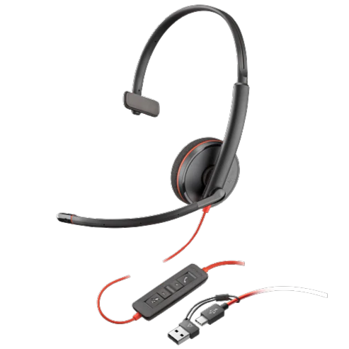 Plantronics Headset C3210 Blackwire USB-C/A Wired Mono