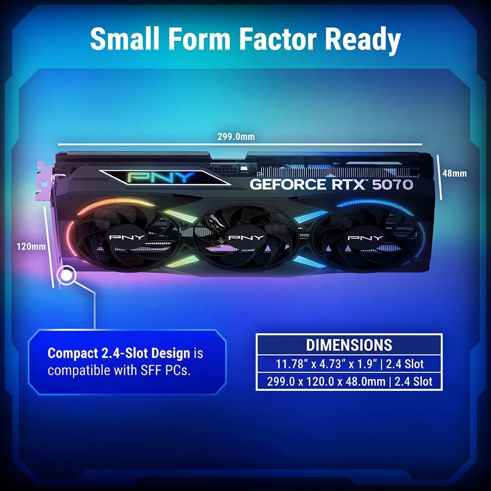 PNY Graphic Card RTX 5070 12GB EPIC-X ARGB Triple Fan - Image 10