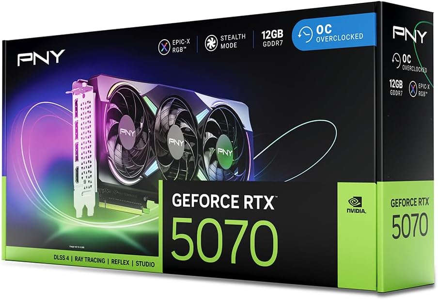 PNY Graphic Card RTX 5070 12GB EPIC-X ARGB Triple Fan - Image 11