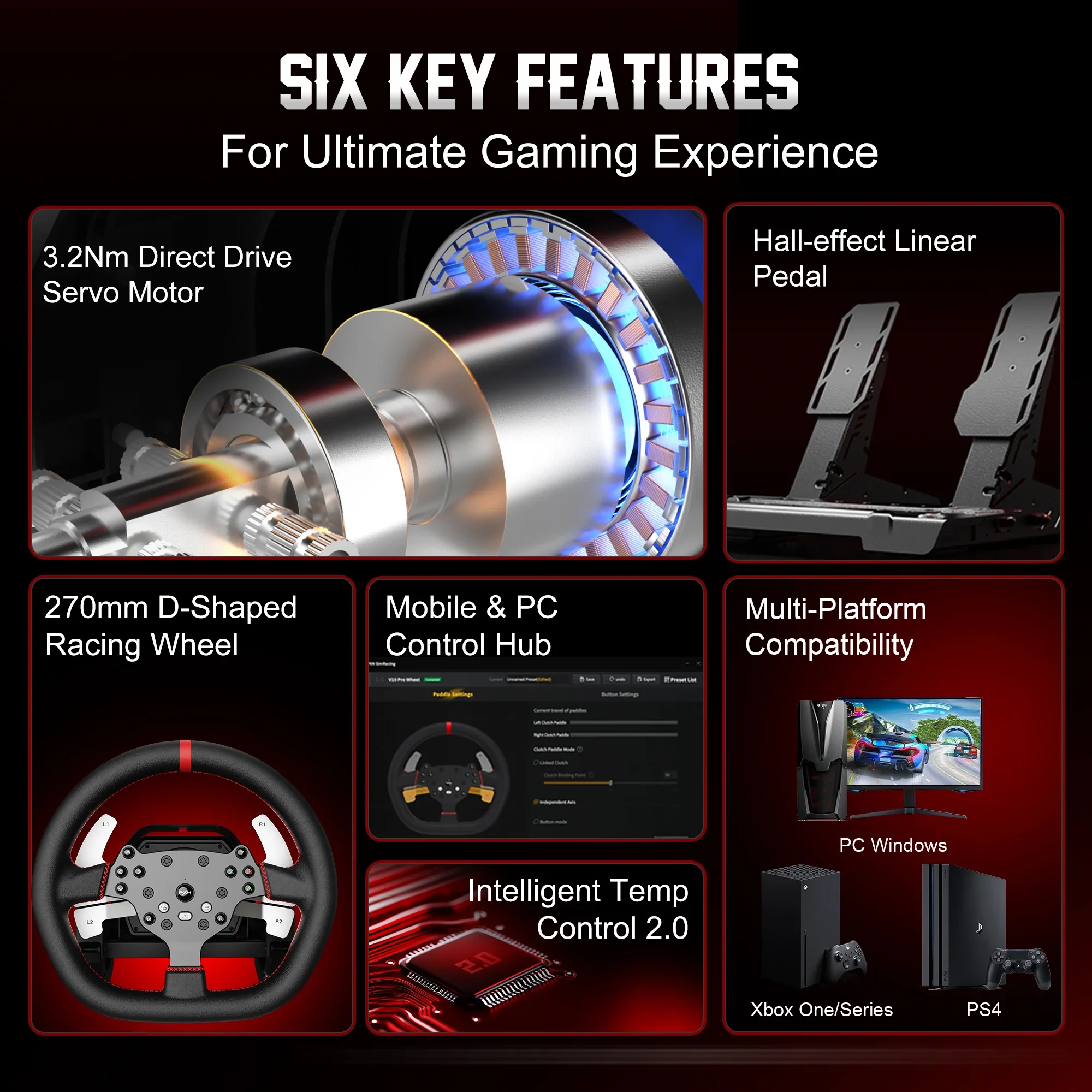 PXN Steering Wheel V10 Ultra Racing Wheel With 2 Pedals - Image 5