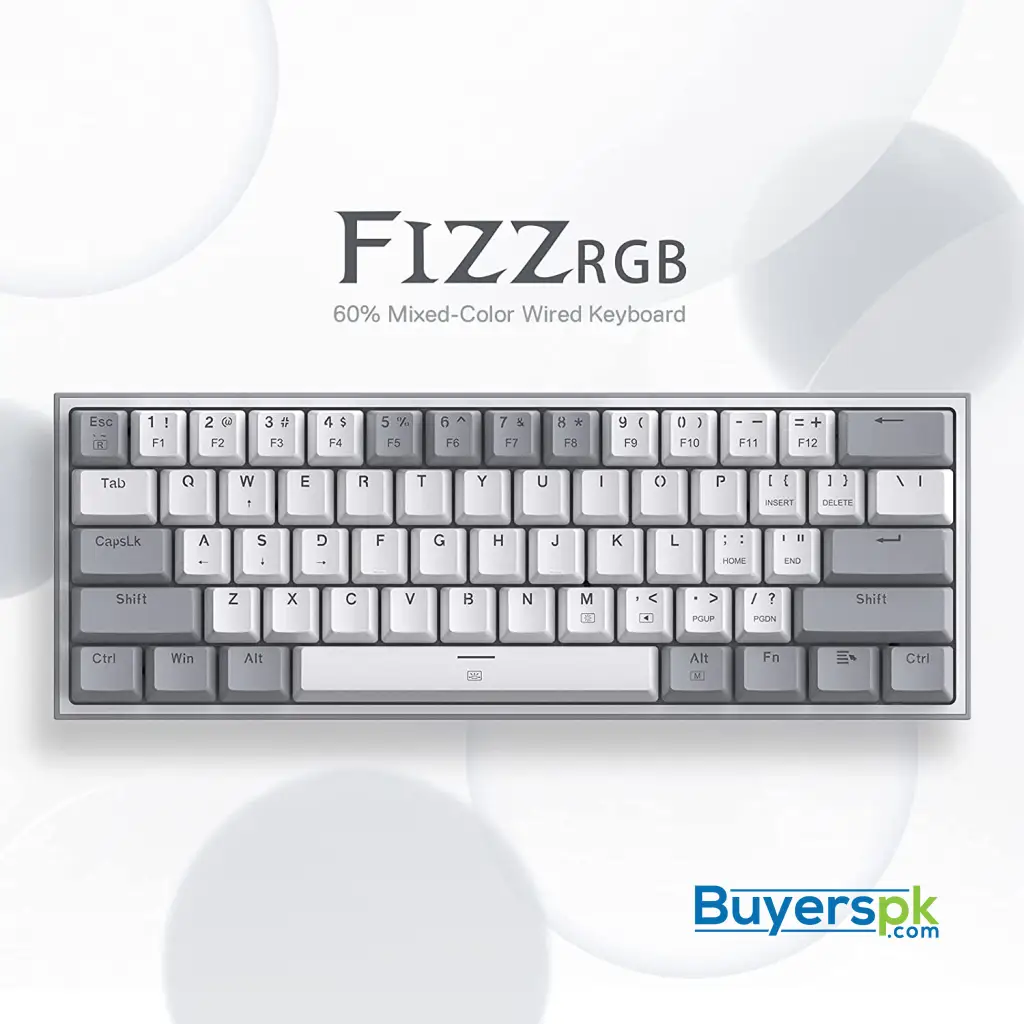 Redragon K616 Fizz 60% Wired Rgb Gaming Keyboard, 61 Keys Compact Mechanical Keyboard W/white And - Image 2