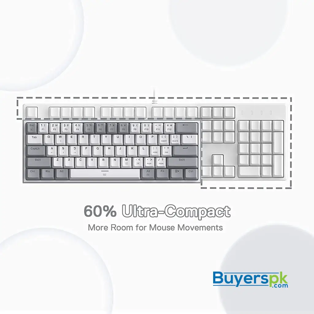 Redragon K616 Fizz 60% Wired Rgb Gaming Keyboard, 61 Keys Compact Mechanical Keyboard W/white And - Image 4