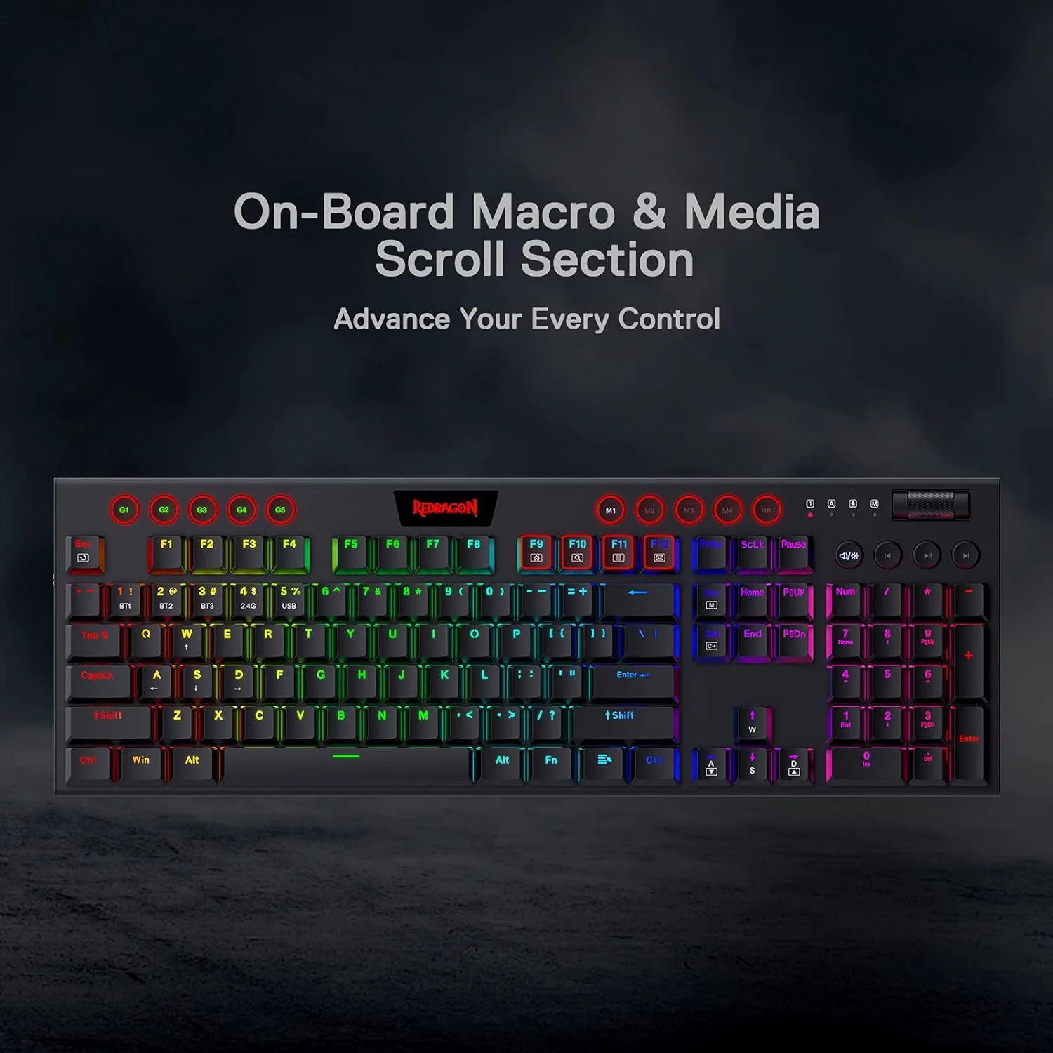 Redragon Keyboard K618 Horus Wireless Mechanical - Image 3