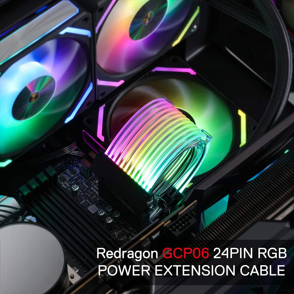 Redragon Strimer GCP06 24 Pin ARGB Lighting Extension Cable - Image 3