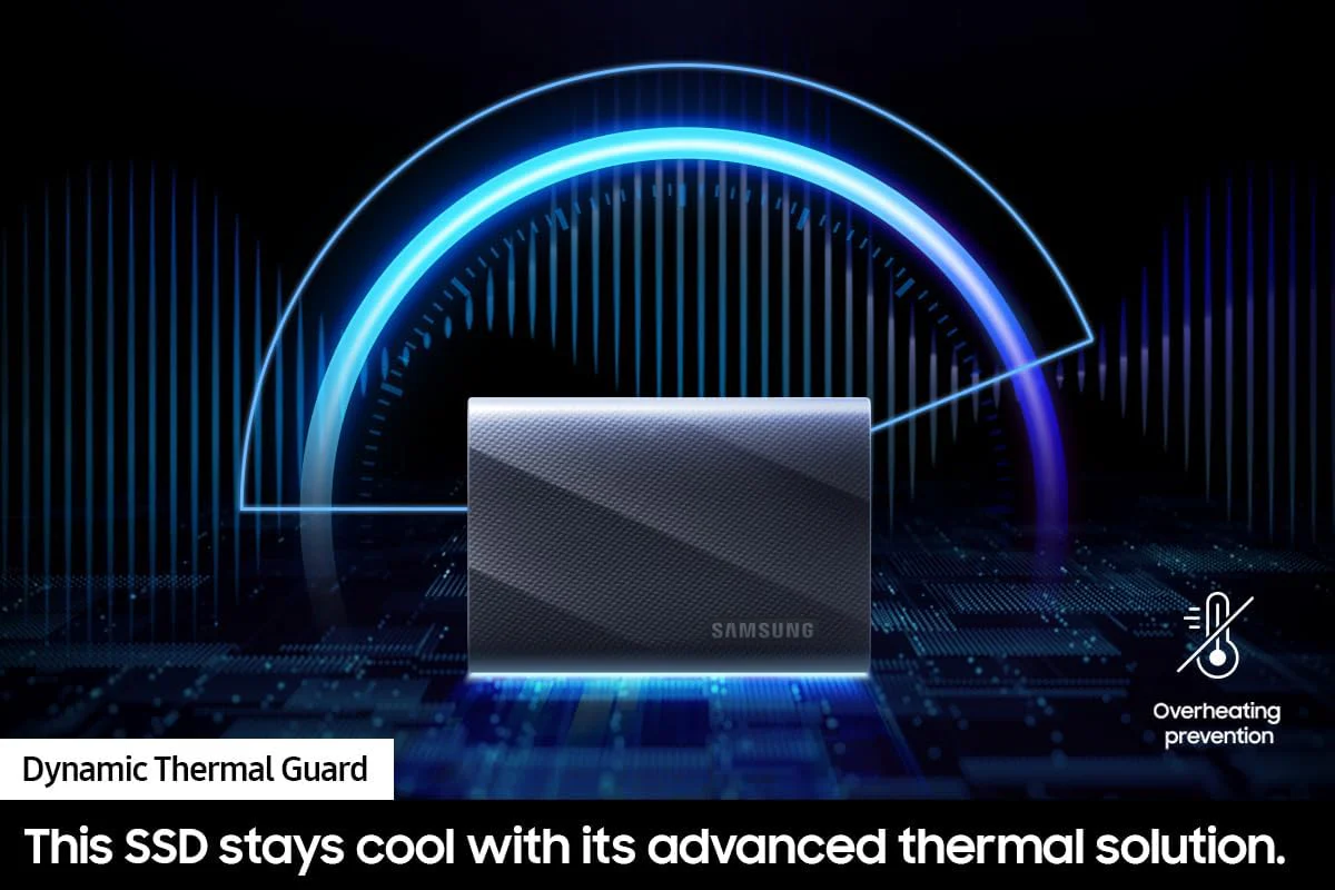 Samsung Portable SSD T9 USB 3.2 Gen2x2 2TB (Black) 2,000MB/s - Image 3