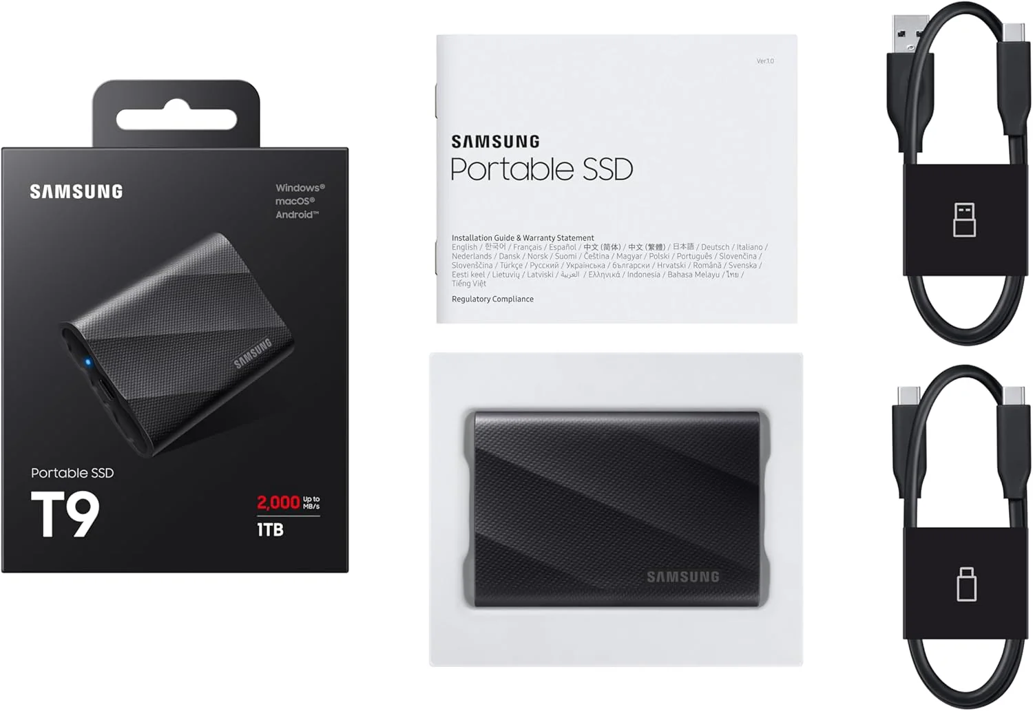 Samsung Portable SSD T9 USB 3.2 Gen2x2 2TB (Black) 2,000MB/s - Image 5