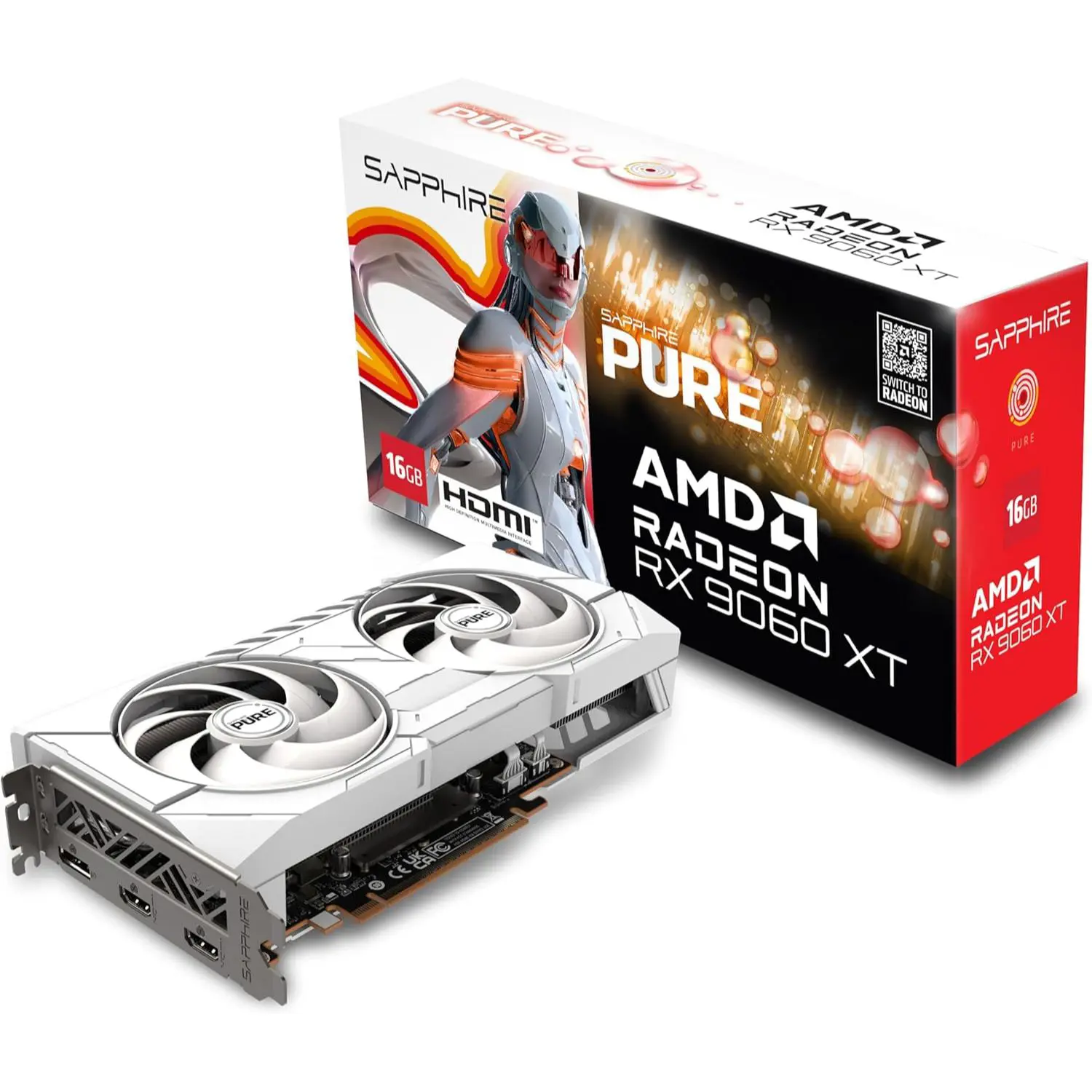 Sapphire Graphic Card Pure AMD Radeon RX 9060 XT Gaming OC 16GB
