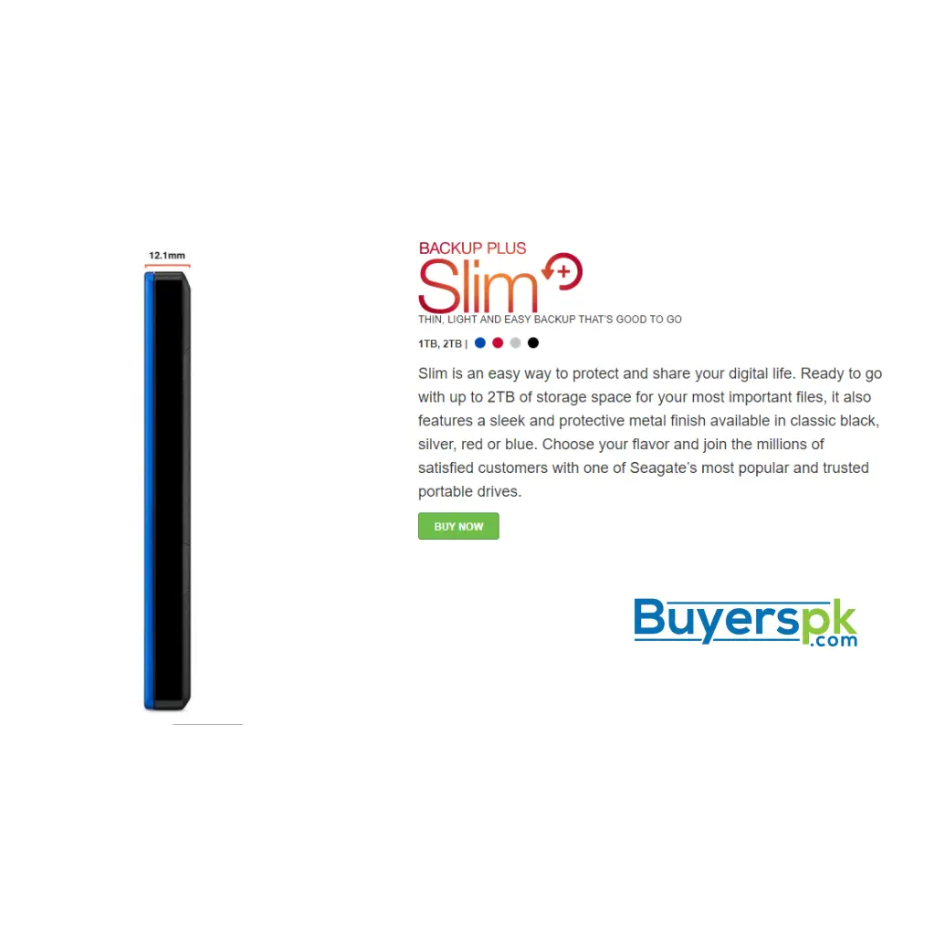 Seagate Backup plus Slim 1tb Usb 3.0 Stdr1000300 Black 3 Yrs Warranty - Image 3
