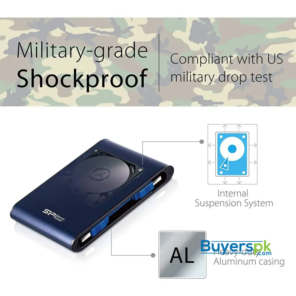 Silicon Power 1tb Rugged Portable External Hard Drive Armor A80, Waterproof Usb 3.0 for Pc, Mac, - Image 3