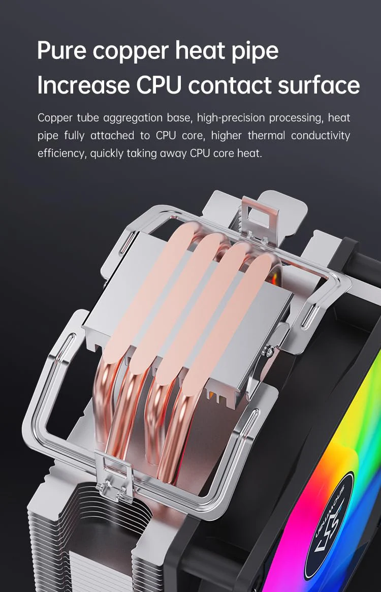 Snowman Air Cooler C400 4 Heat Pipes Cooler ARGB PWM Fan - Image 4