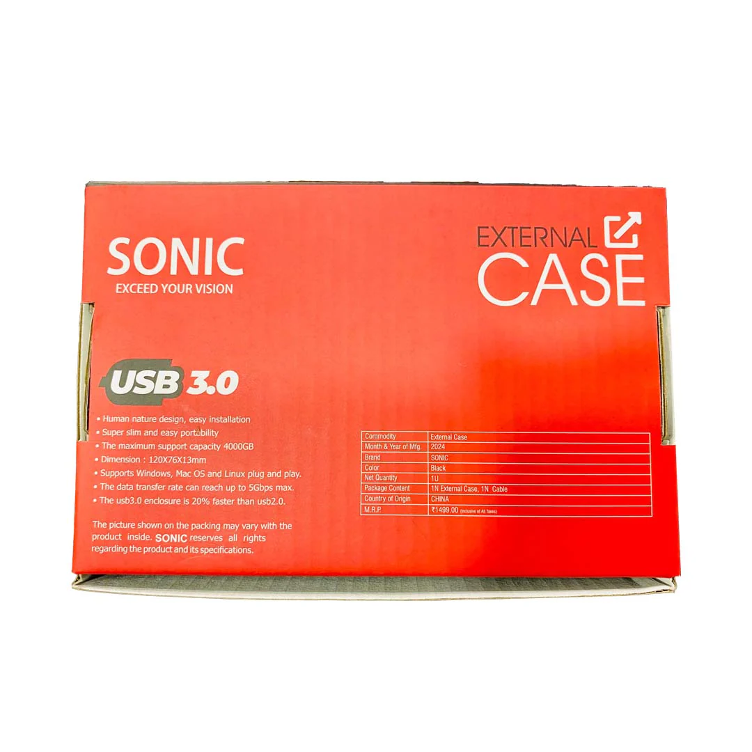 Sonic External Case SNC-067 Usb 3.0 for 2.5" HHD / SSD - Image 2