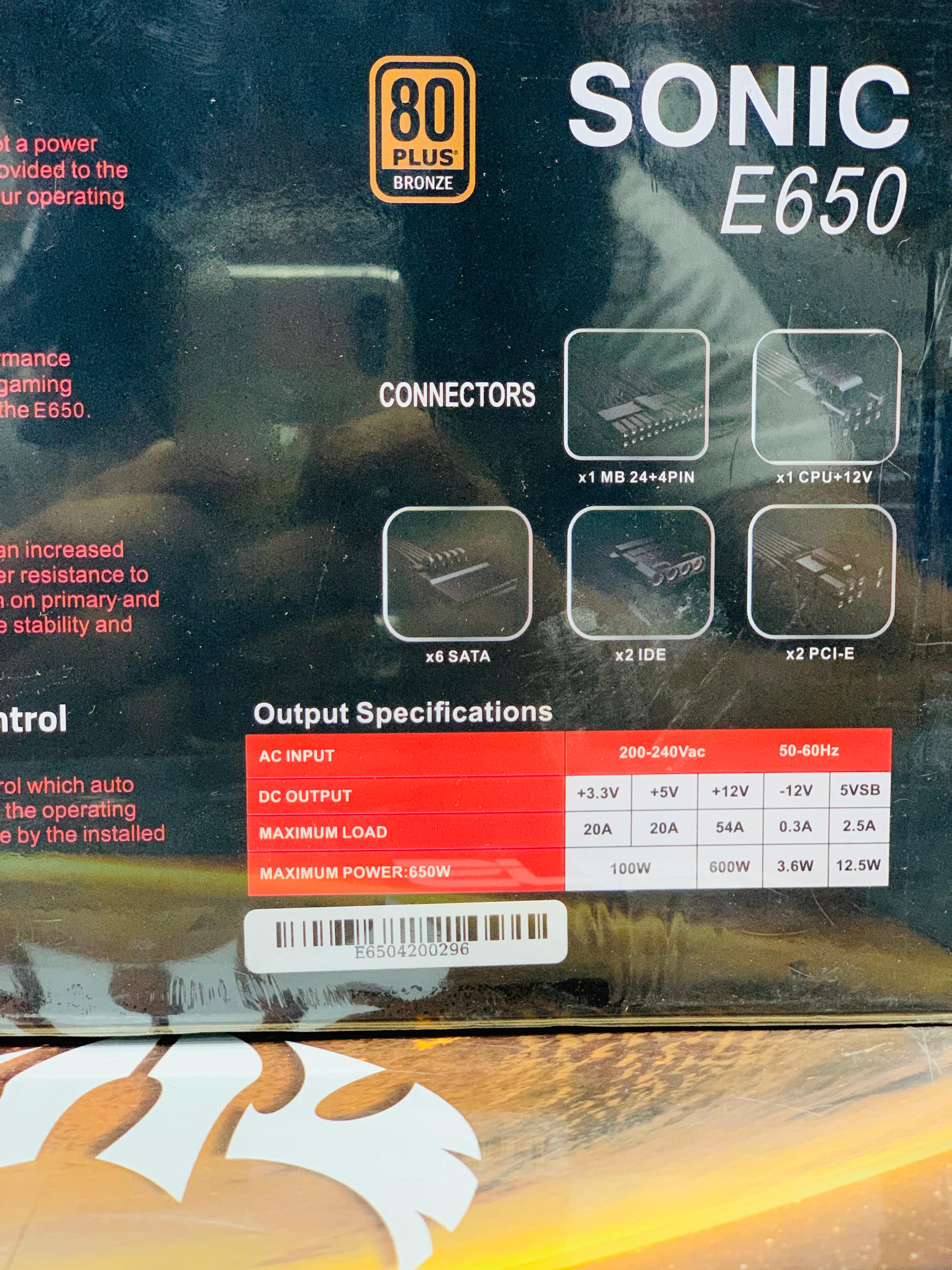Sonic Power Supply 650 Watt 80+ Bronze - Image 4