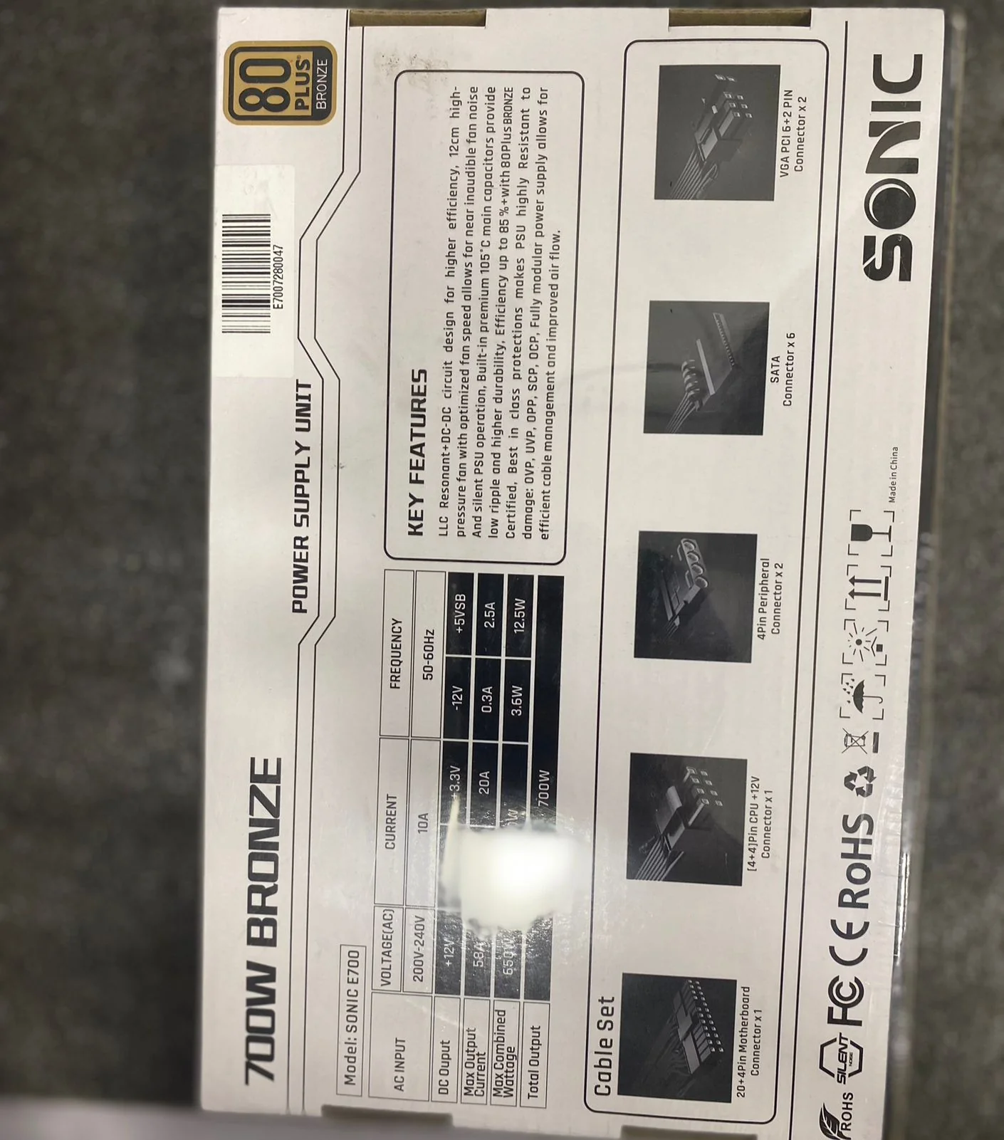 Sonic Power Supply Prime E700W 700 Watt 80+ Bronze - Image 3