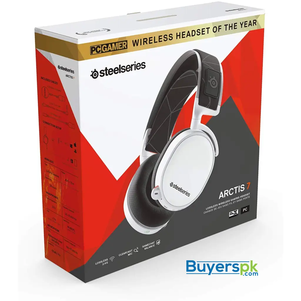 Steelseries Arctis 7 - Lossless Wireless Gaming Headset White (2019 Edition) - Image 5