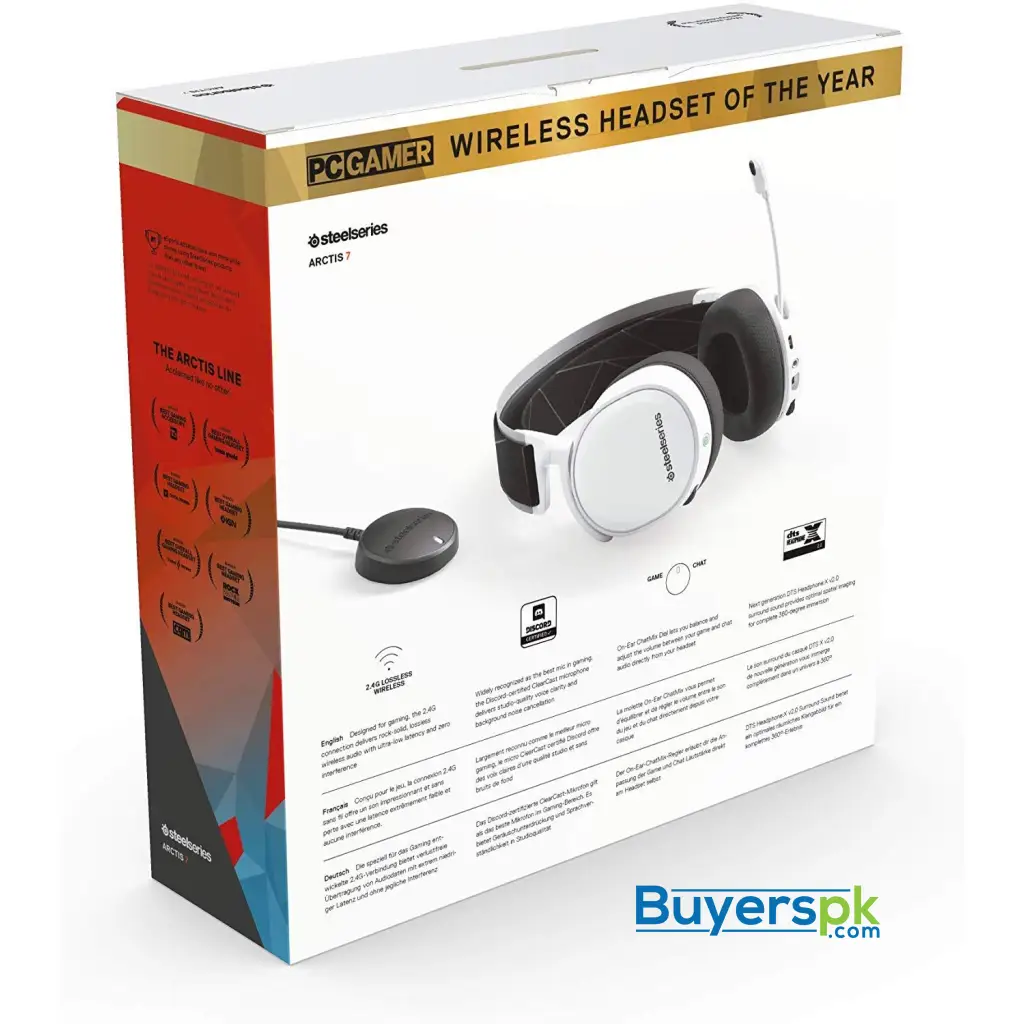 Steelseries Arctis 7 - Lossless Wireless Gaming Headset White (2019 Edition) - Image 6