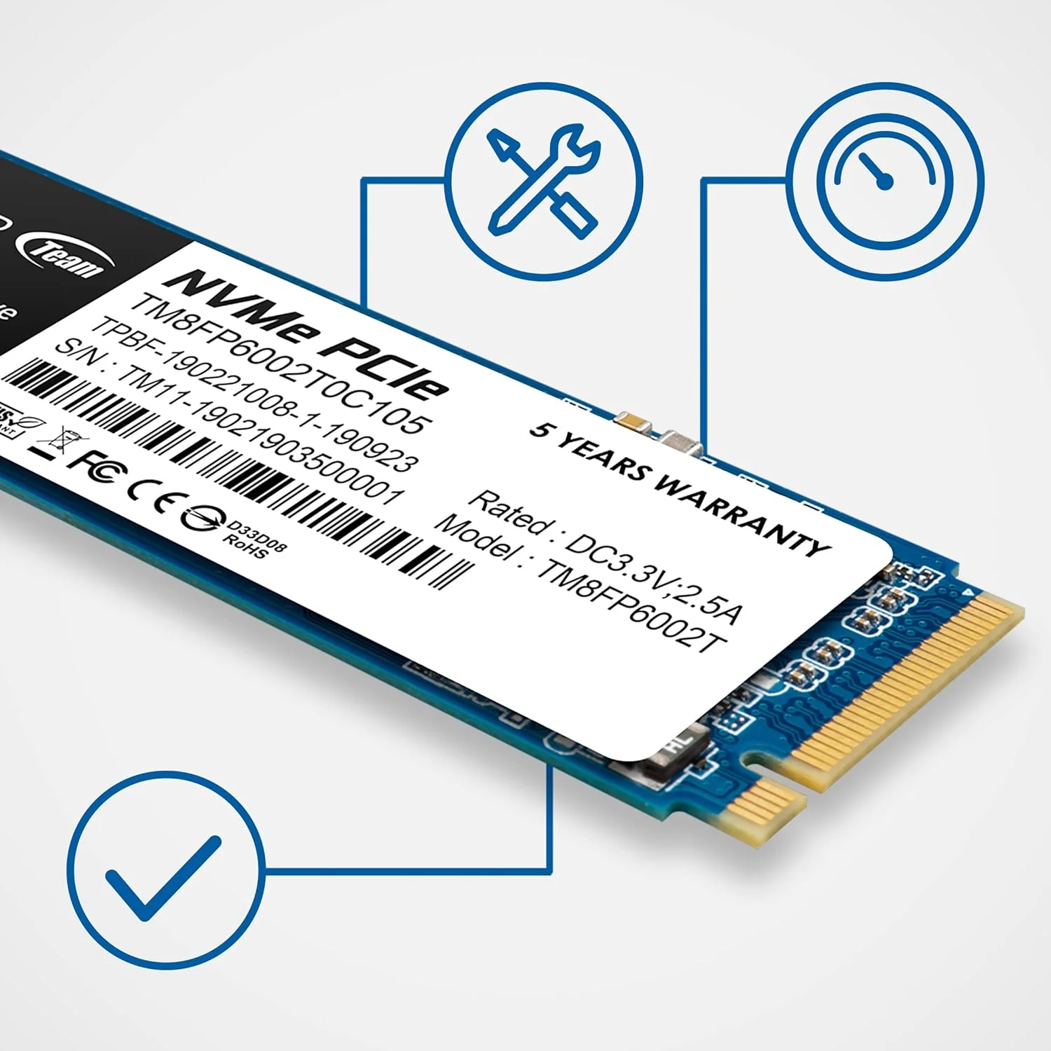 Teamgroup M.2 NVMe SSD 256GB MP33 - Image 3