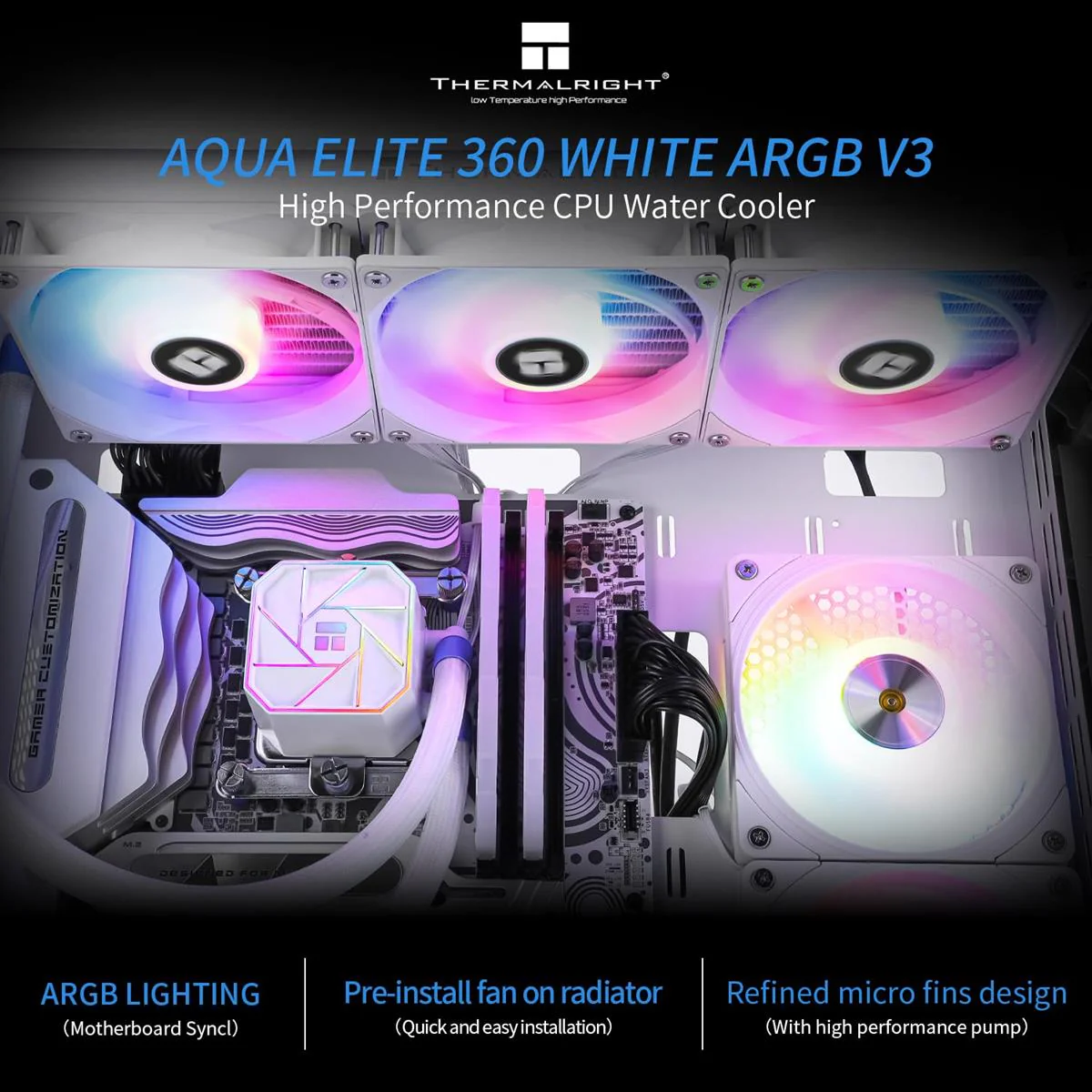 Thermalright Liquid Cooler Aqua Elite 360 V6 ARGB AIO White - Image 2