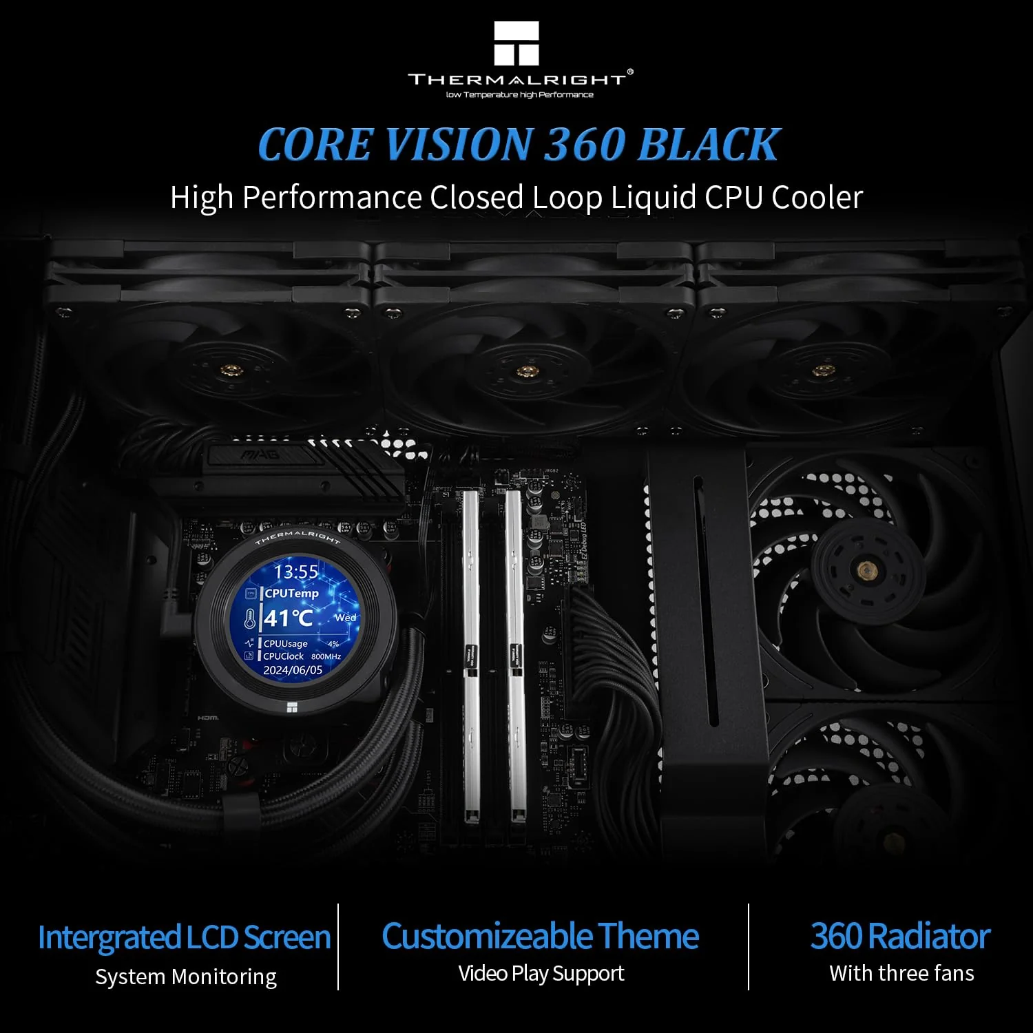 Thermalright Liquid Cooler Core Vision 360 LCD ARGB Black - Image 5