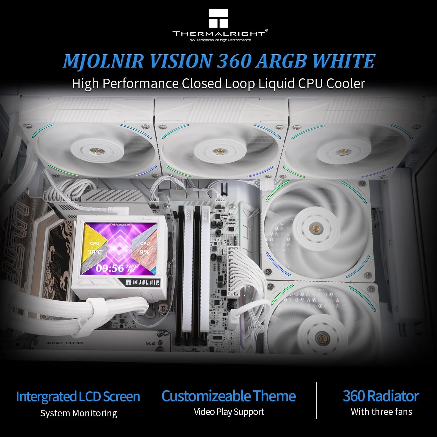 Thermalright Liquid Cooler Mjolnir Vision X 360 LCD ARGB White Without fan - Image 5