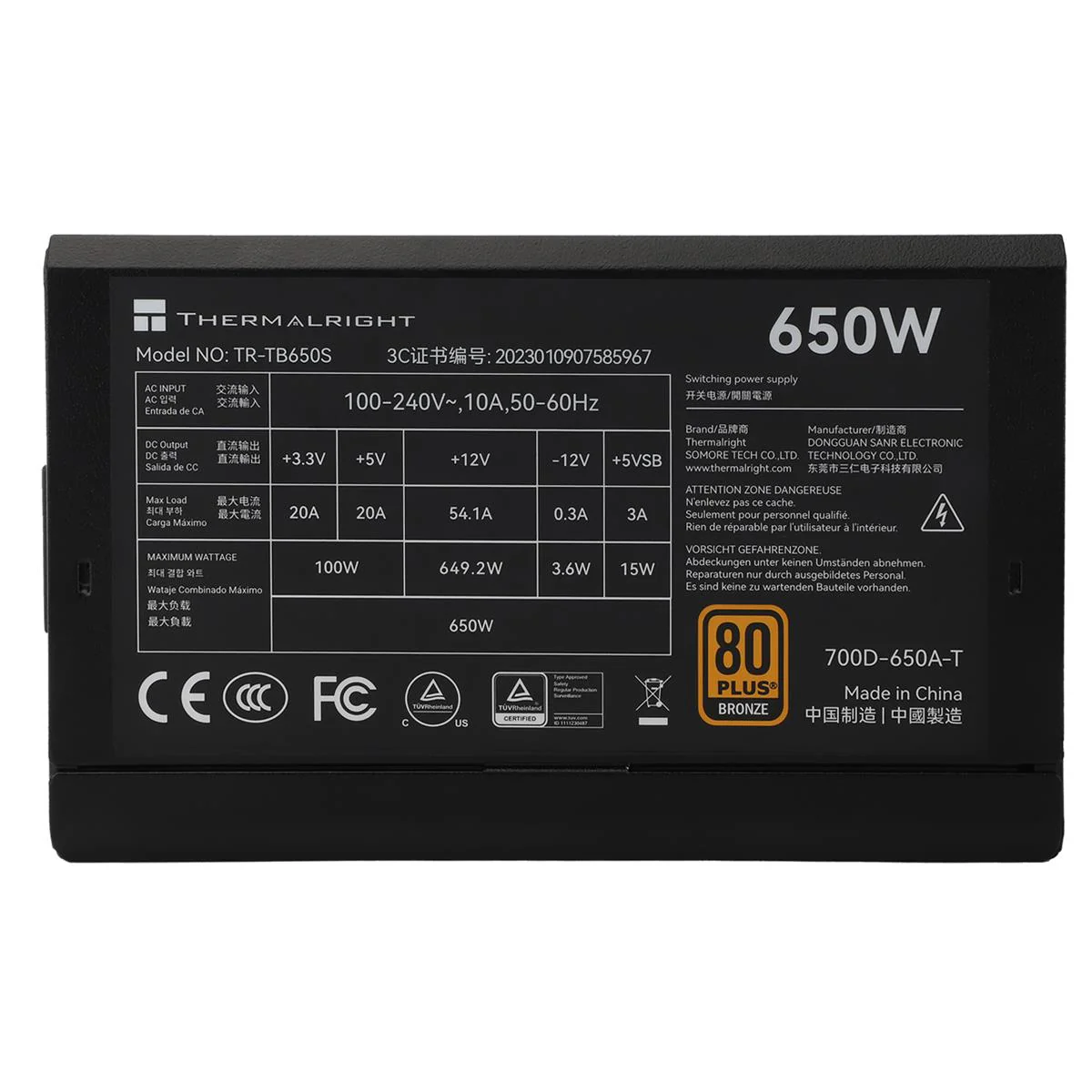 Thermalright Power Supply TB-650S 650W 80 Plus Bronze - Image 4