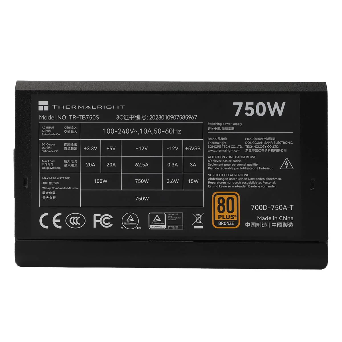 Thermalright Power Supply TB-750S 750W 80 Plus Bronze - Image 3