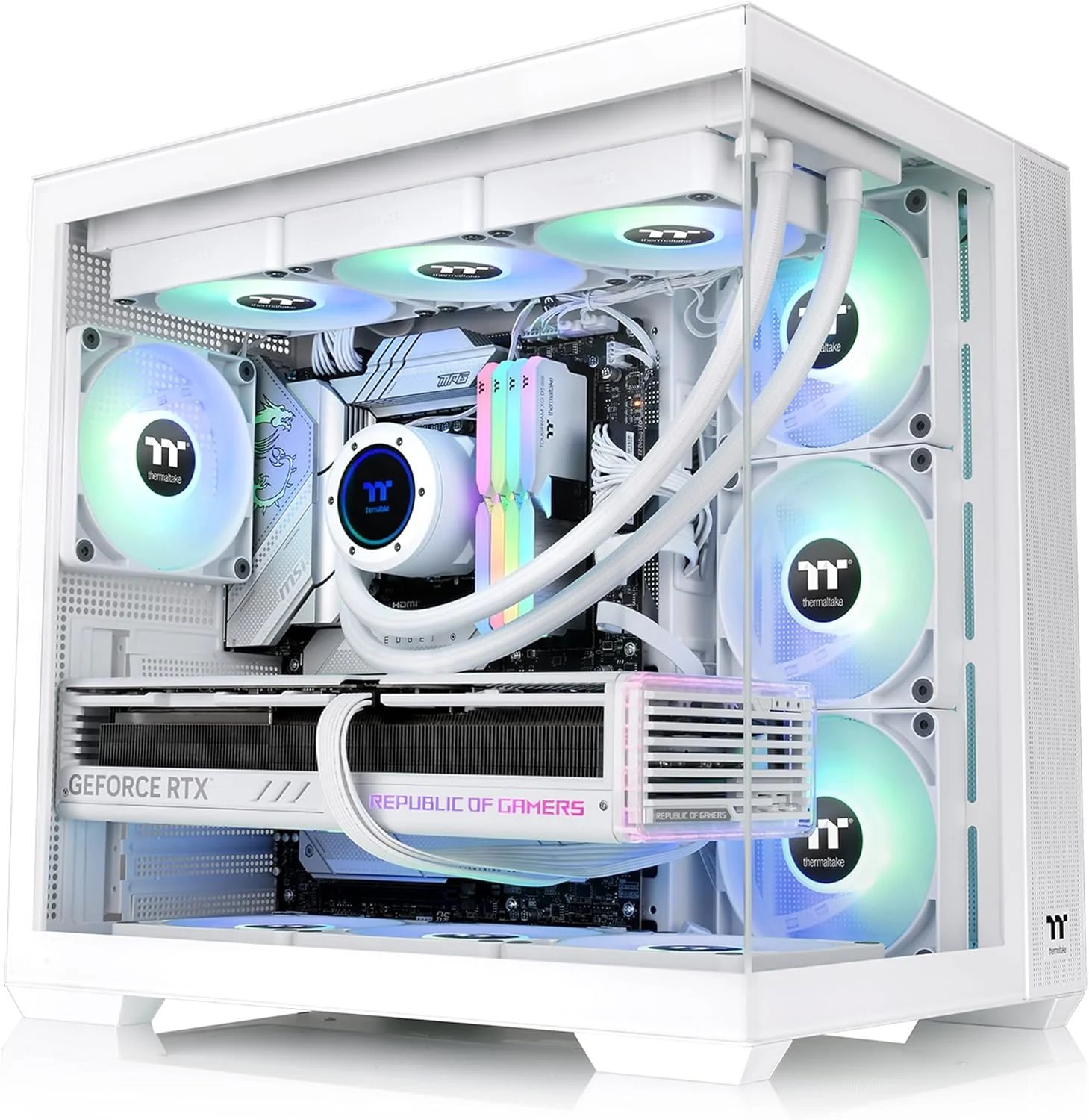 Thermaltake Casing View 360 TG White With 4 ARGB Fans - Image 3