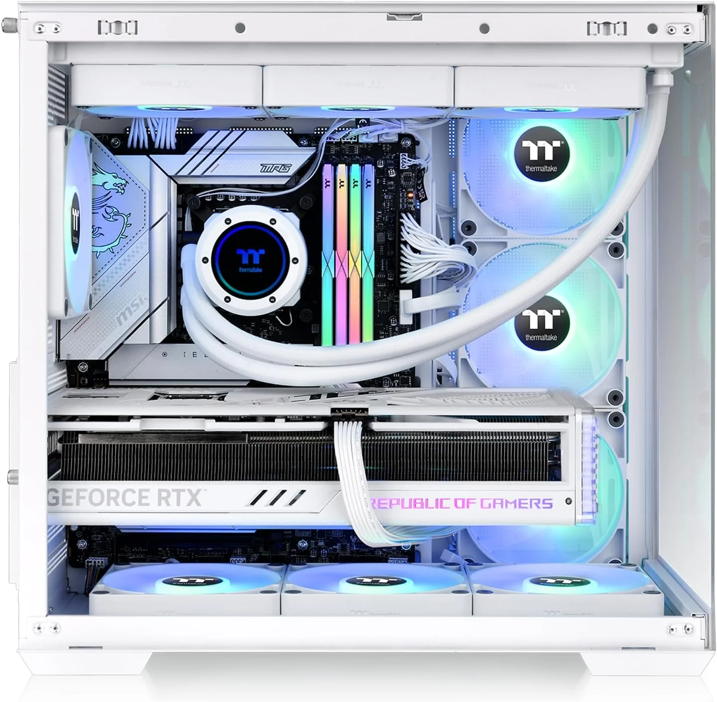 Thermaltake Casing View 360 TG White With 4 ARGB Fans - Image 4