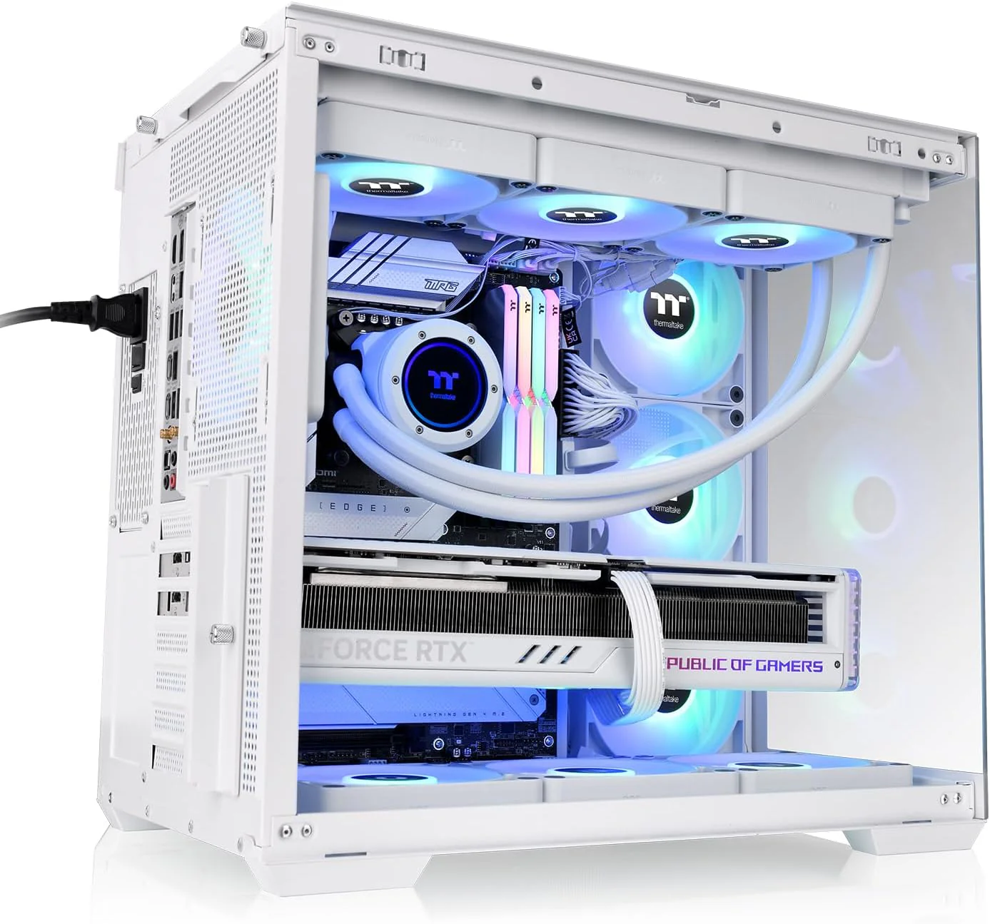 Thermaltake Casing View 360 TG White With 4 ARGB Fans - Image 5