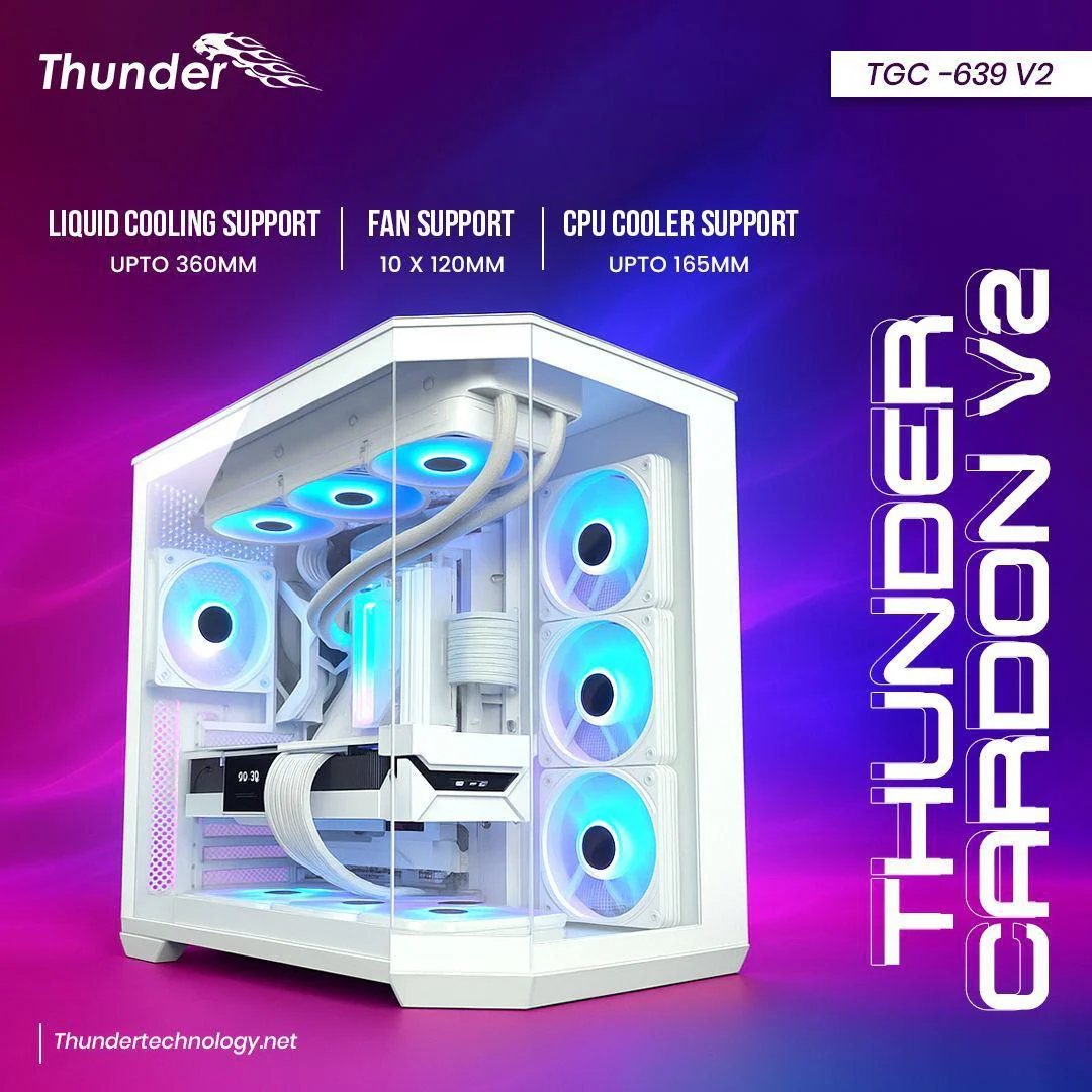 Thunder Casing Carbon V2 White Without Fan