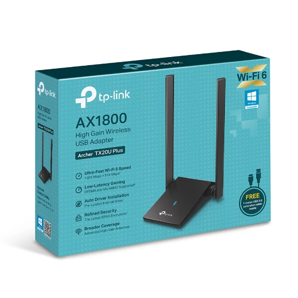 TP-Link Wifi Adapter Archer TX20U Plus Wi-Fi 6 Dual Antennas - Image 6