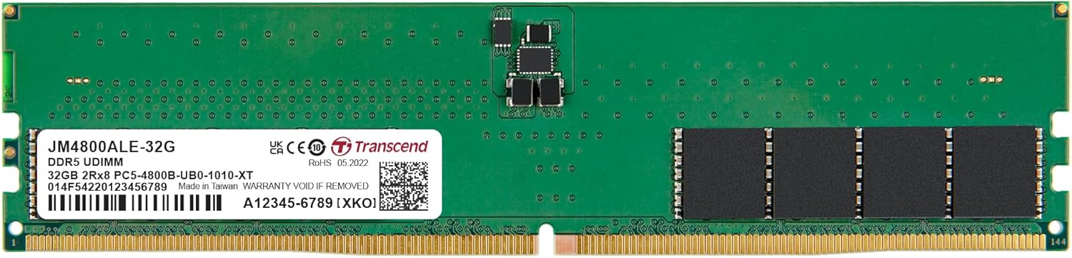 Transcend Ram Desktop 32GB (32GBx1) 4800MHZ CL40 DDR5 - Image 2