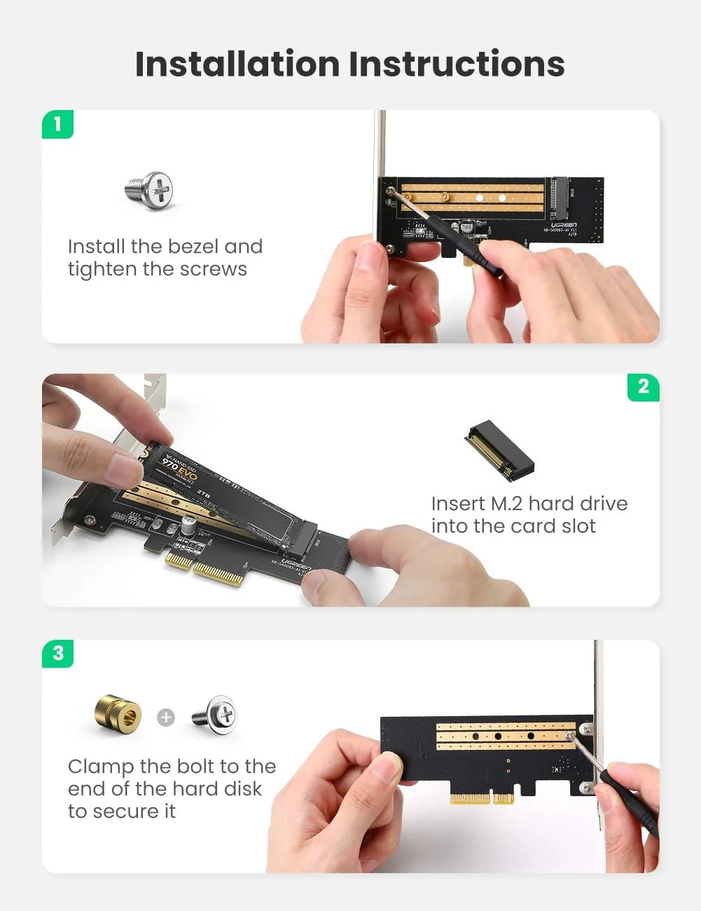 Ugreen Expansion Card M.2 NVMe To PCI-E 3.0x4 - Image 4