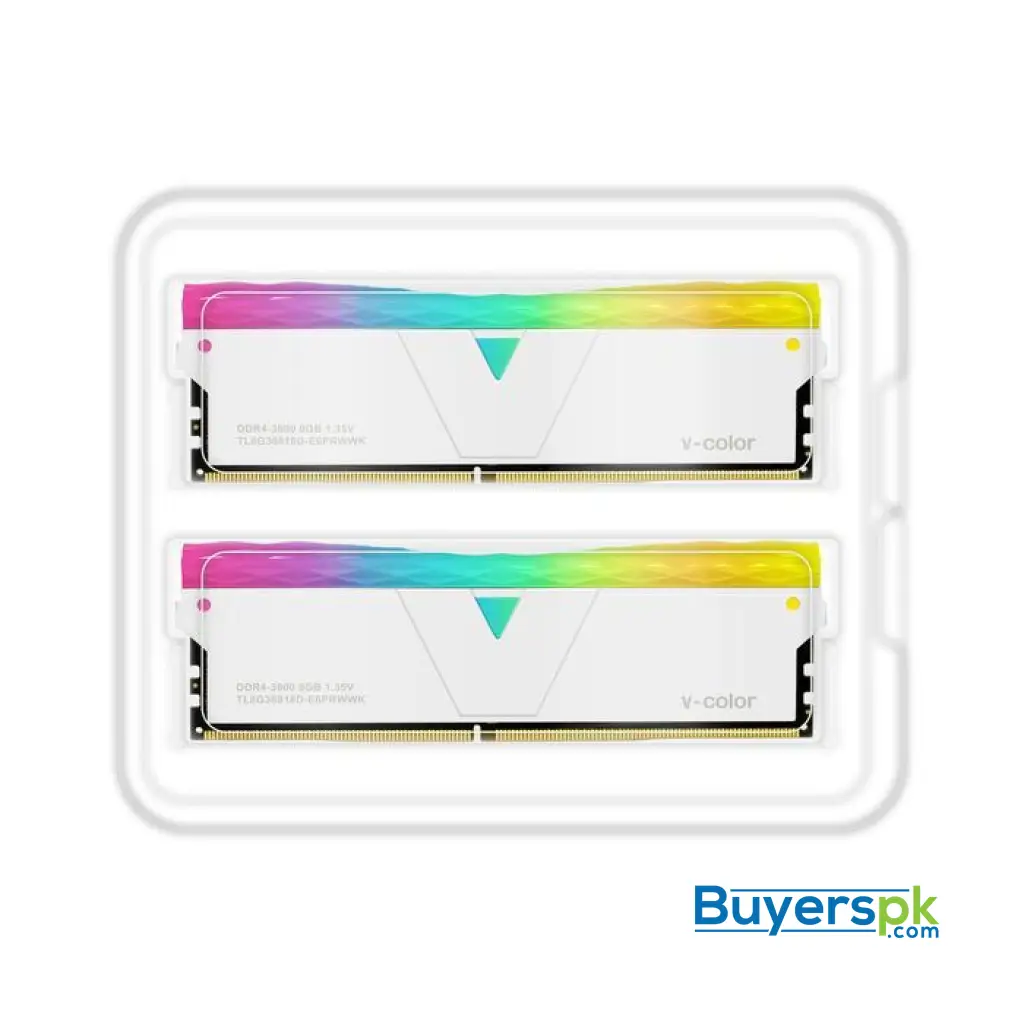 V-color Prism Pro Rgb 16gb (8gbx2) Ddr4 Dram 3600mhz Gaming Memory Ram - Glacier White - Image 2