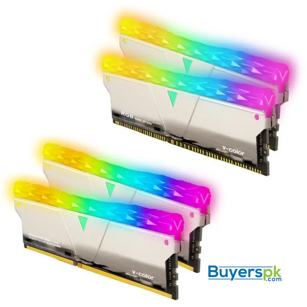 V-color Scc(2+2) Prism Pro Rgb 16gb (8gbx2) Ddr4 Dram 4133mhz Gaming Memory Ram - Silver - Image 2